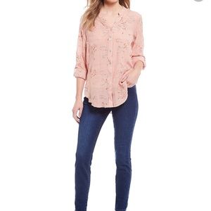 FIG&FLOWER/ROXY/BUTTON FRONT SHIRT/SALMON/SIZE 1X